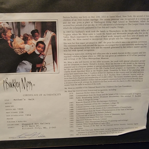 Custom framed P. Buckley Moss print with frame - Picture 3 of 5